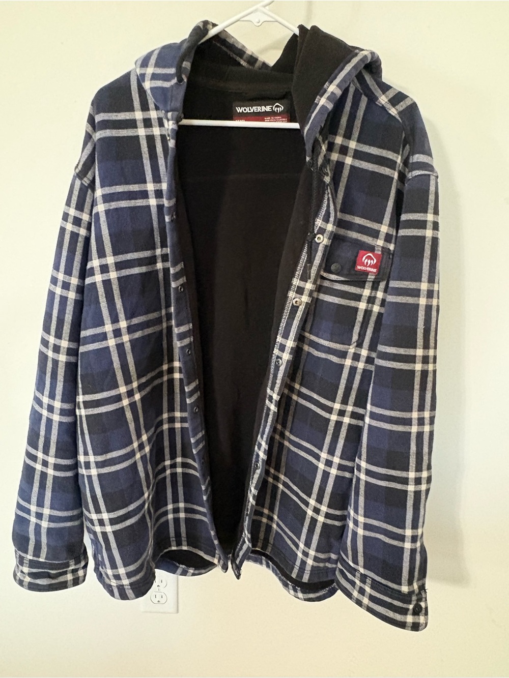 Wolverine Navy and White Plaid Shirt Jacket